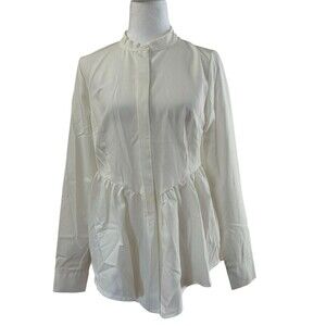 Pepe Runa‎ NWT Ruffled Hem Button Down Blouse Sz M